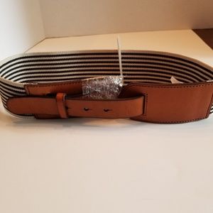 Fossil Black and White stretch belt M/L